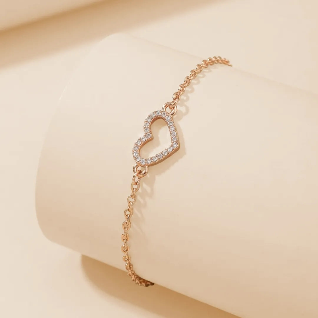 Stone Heart Golden Bracelet - Shein