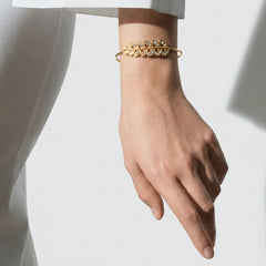 Stone Leaf Golden Bracelet Bangle - Shein