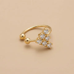 Stone trio Golden Nose Ring