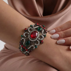 Turkish Bangle Bracelet - Red Stone