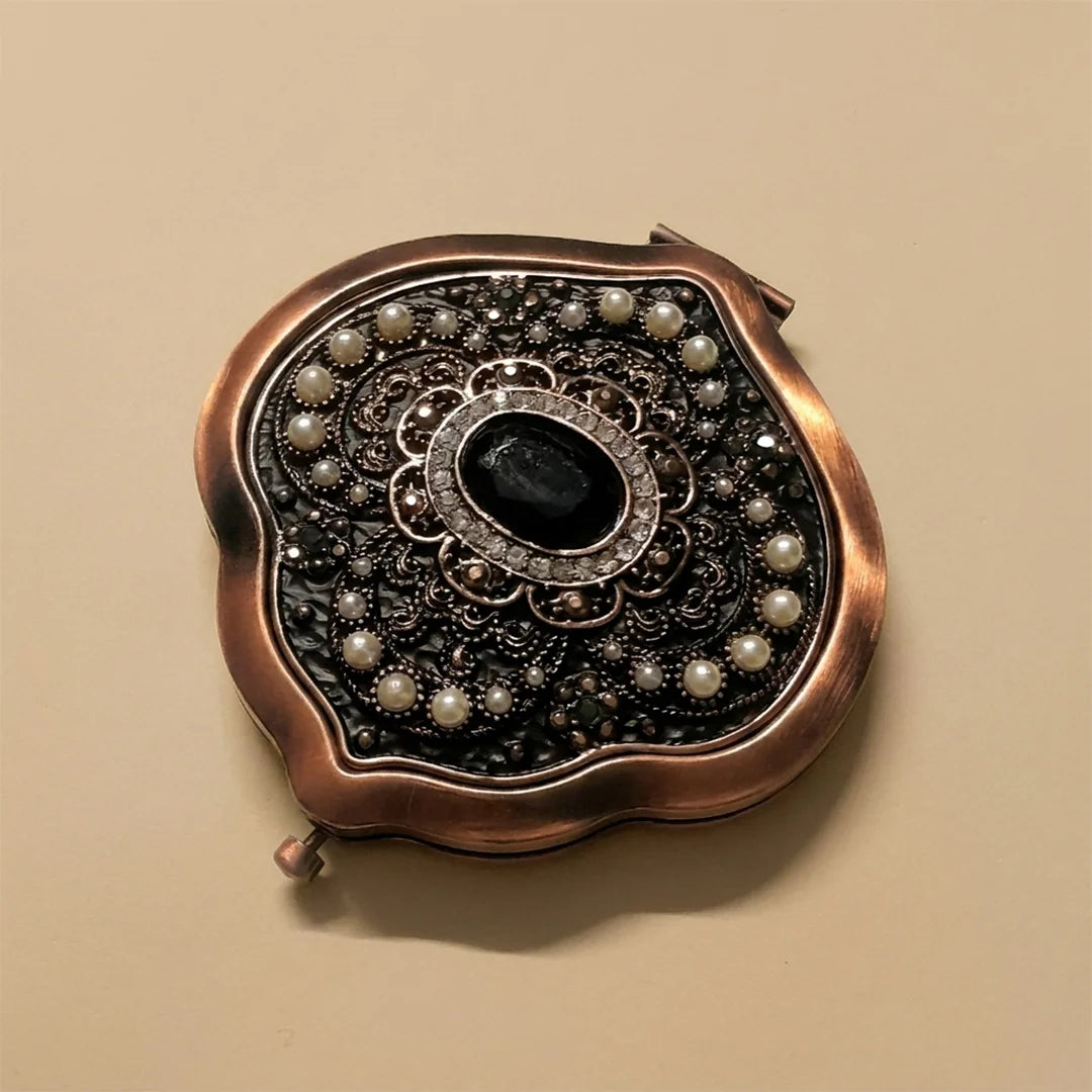 Turkish Black Oval Stone Mirror