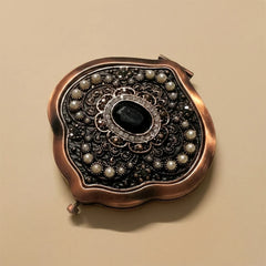 Turkish Black Oval Stone Mirror