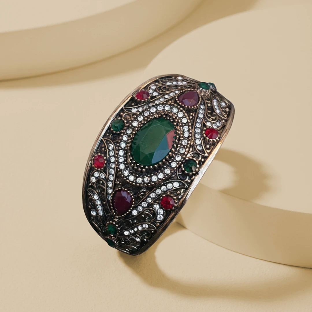 Turkish Bracelet Bangle - Green Stone