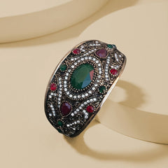 Turkish Bracelet Bangle - Green Stone