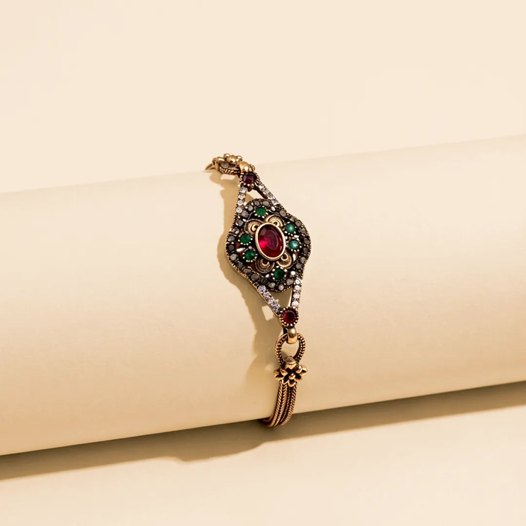 Turkish Floral Stone Chain Bracelet