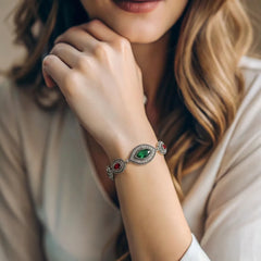 Turkish Green-Stone Antique Bracelet