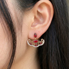 Turkish Red Floral Earrings