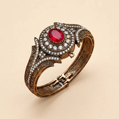 Turkish Red Stone Bracelet Bangle - Size 2.5