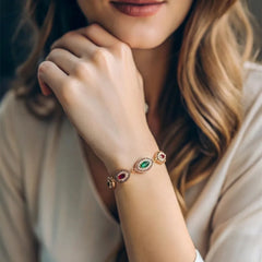 Turkish Teardrop Stone Golden Bracelet