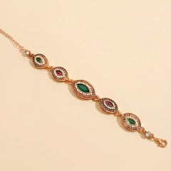 Turkish Teardrop Stone Golden Bracelet