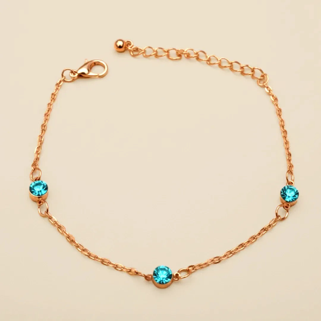 Turquoise Stone Golden Bracelet - Shein