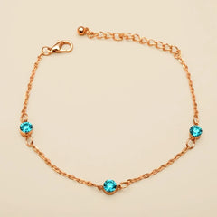 Turquoise Stone Golden Bracelet - Shein