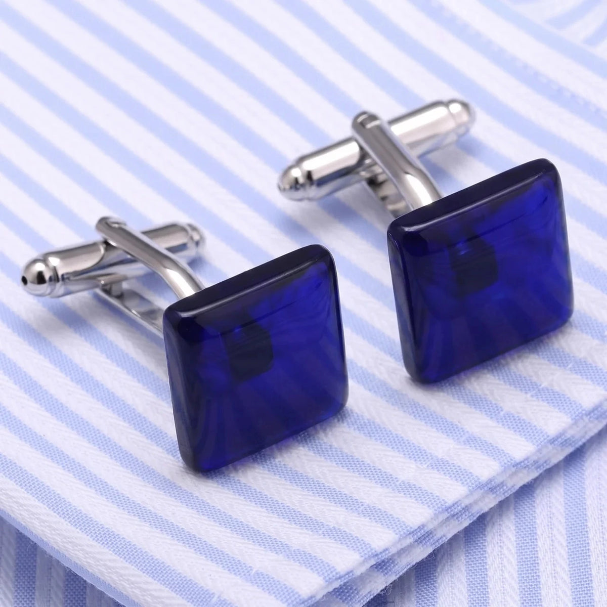 Blue Crystal Men's Cufflinks