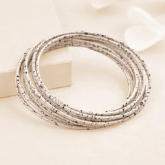 White-Black Metallic Bangle Set