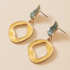 White-Black Metallic Earrings
