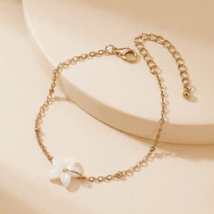 White Floral Chain Bracelet - Shein