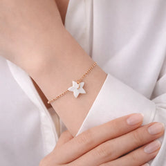 White Floral Chain Bracelet - Shein