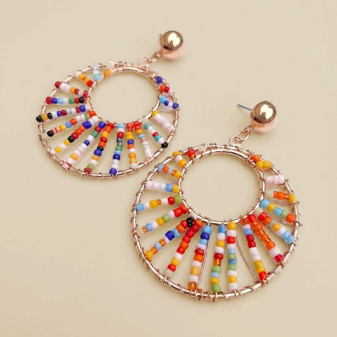 White Multi Beads Earrings