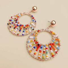 White Multi Beads Earrings