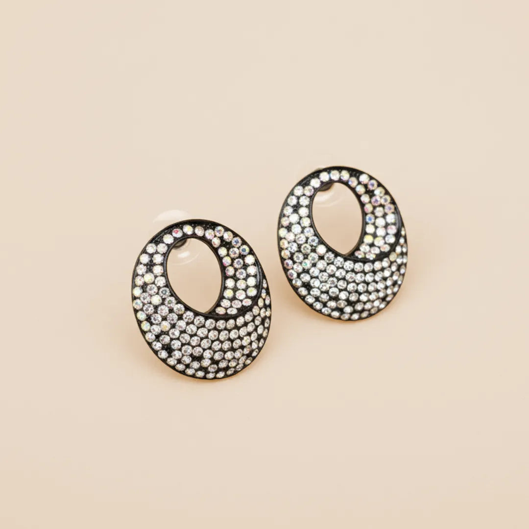White Stone Stud Earrings