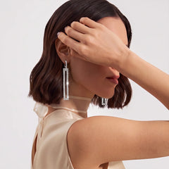 White Stone Thai Earrings