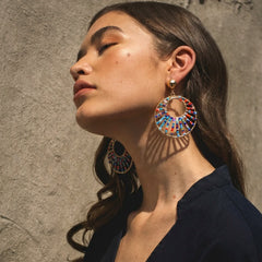 Blue Multi Beads Earrings