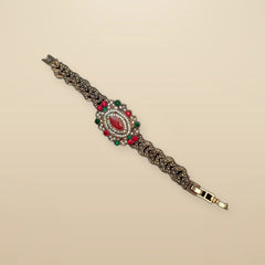 Turkish Shahi Red Stone Golden Bracelet