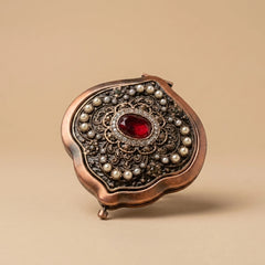 Turkish Red Oval Crystal Mirror