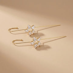 Five Petal Flower Ear Cuffs - Golden